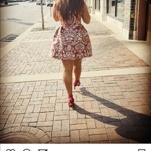 Burgundy and Gold dress